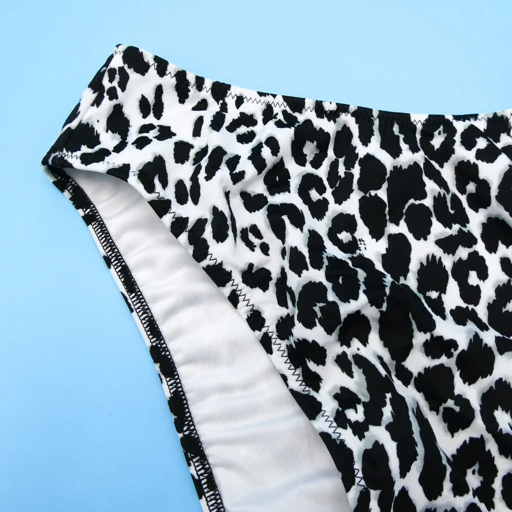 Victorias Secret Medium White Snow Leopard Print Brazilian Bikini Bottom Swim VS